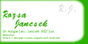 rozsa jancsek business card
